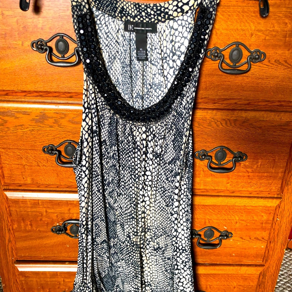 INC dress tank, size XL, black & cream